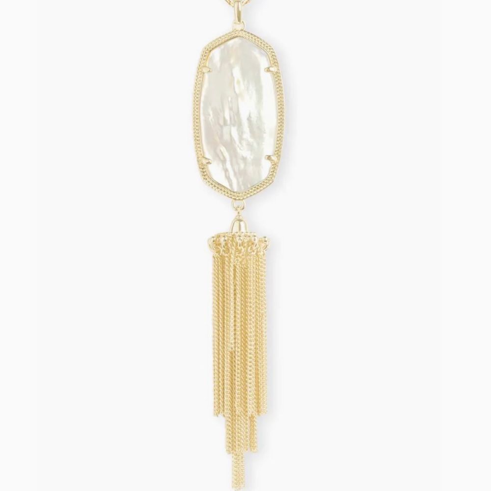 NWOT Kendra Scott Rayne Long Necklace in Gold/MOP